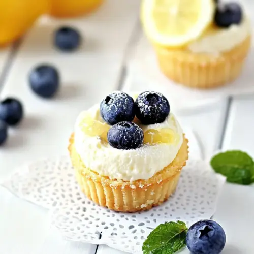 Miniature Lemon Blueberry Cheesecakes