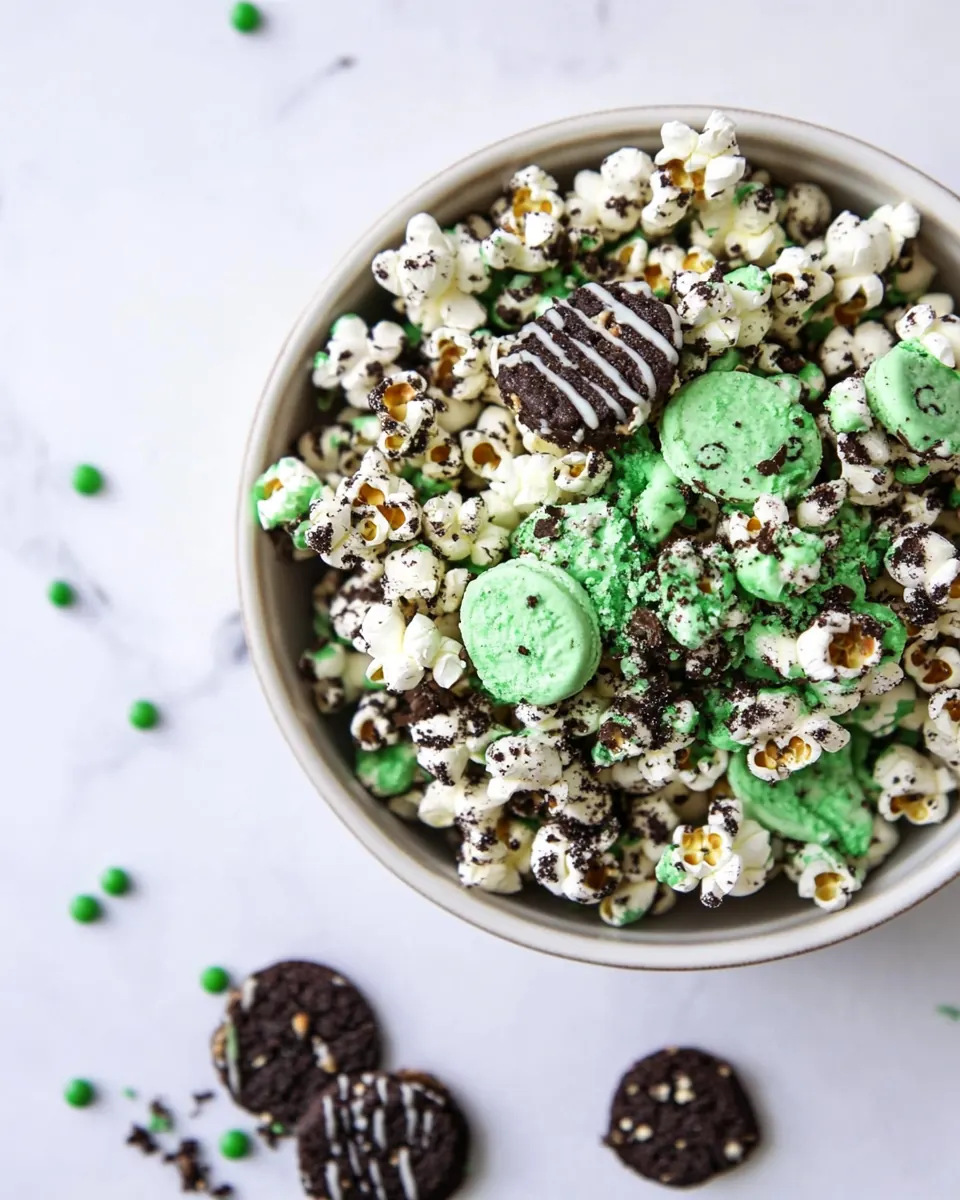 Mint Cookies and Cream Popcorn