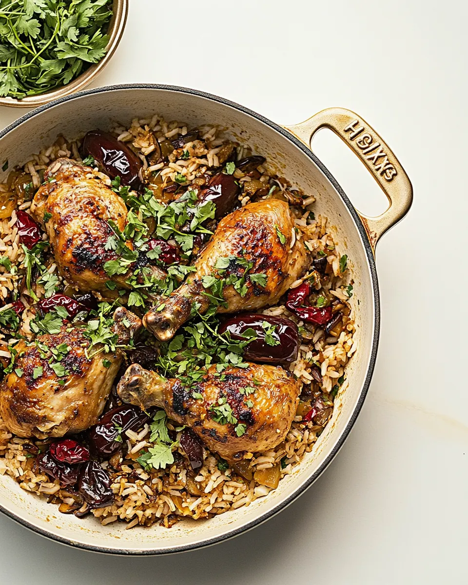 Moroccan chicken and rice with aubergine