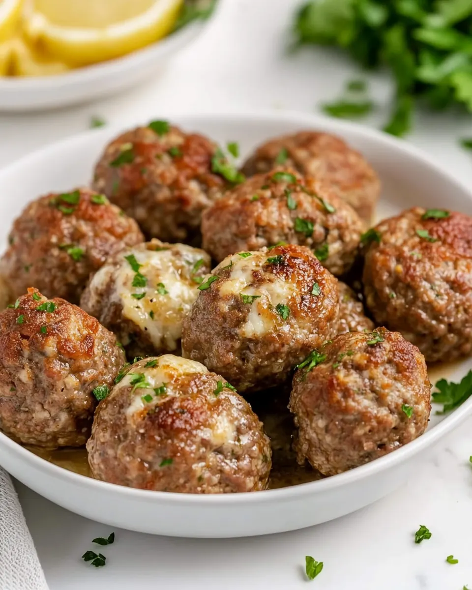 Mozzarella Stuffed Meatballs