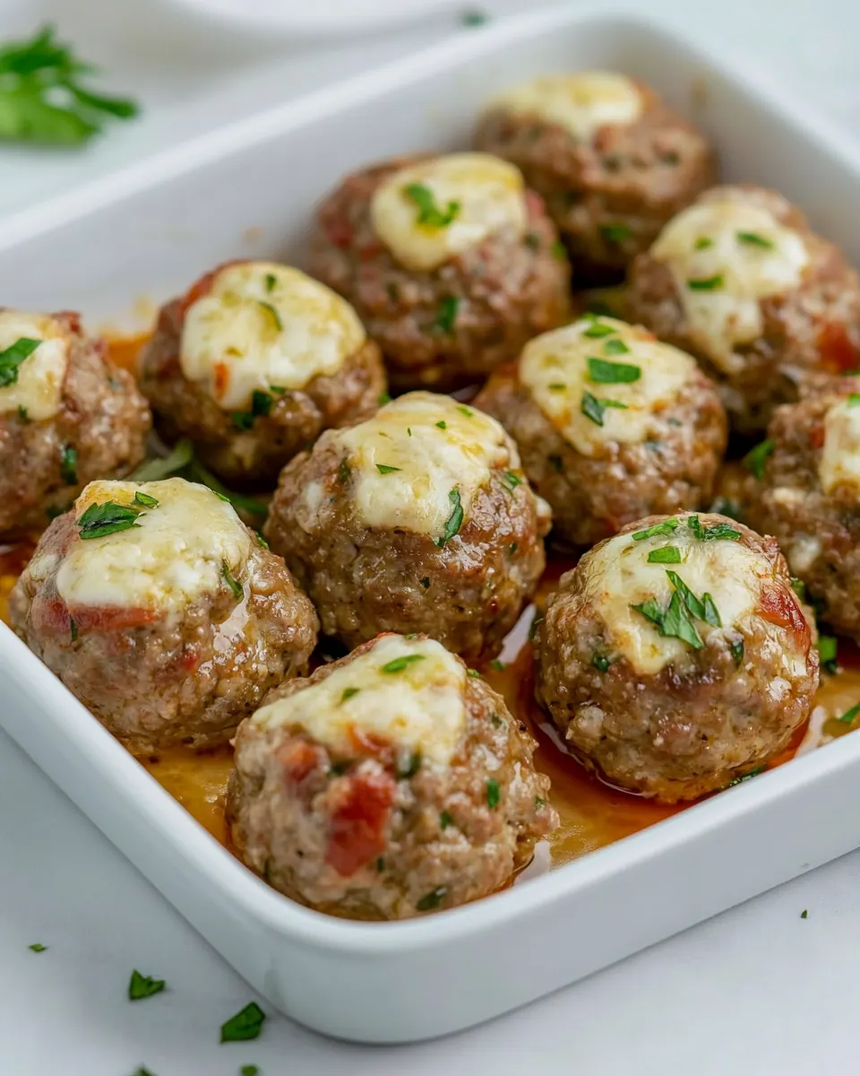 Mozzarella Stuffed Meatballs