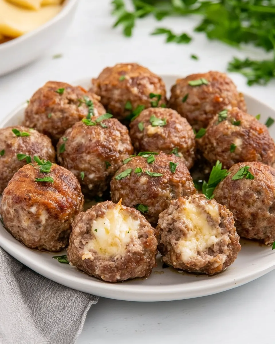 Mozzarella Stuffed Meatballs