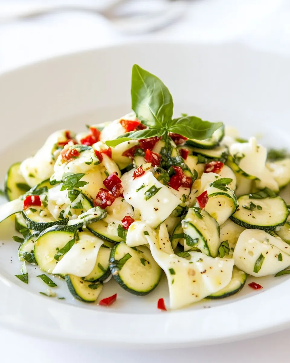 Mozzarella and Spicy Marinated Zucchini Salad