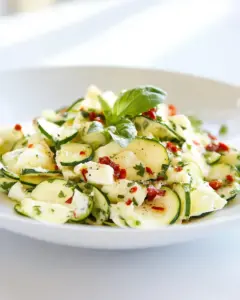 Mozzarella and Spicy Marinated Zucchini Salad
