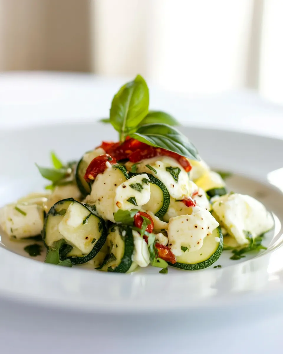 Mozzarella and Spicy Marinated Zucchini Salad