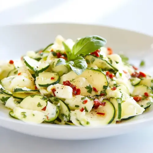 Mozzarella and Spicy Marinated Zucchini Salad