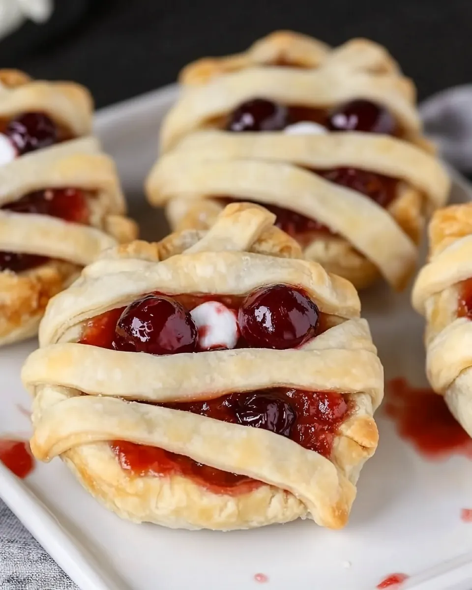 Mummy Halloween Cherry Hand Pies