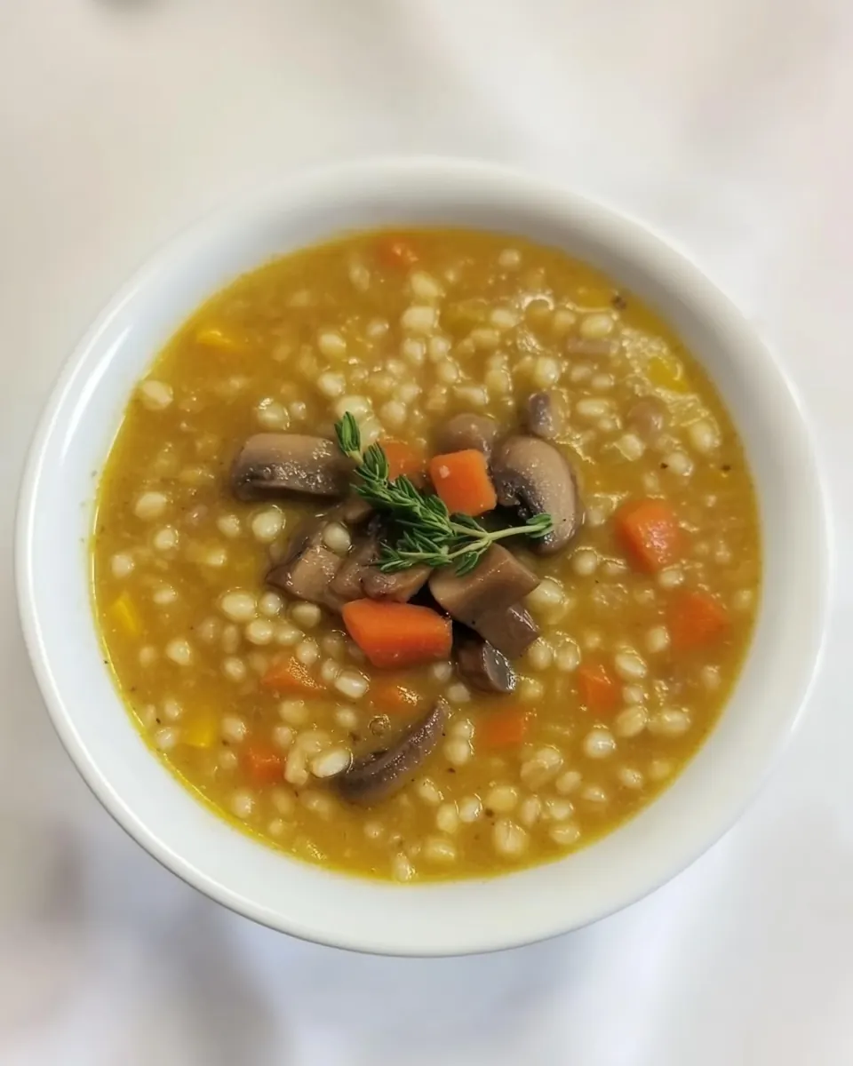 Mushroom Barley Soup with Flanken