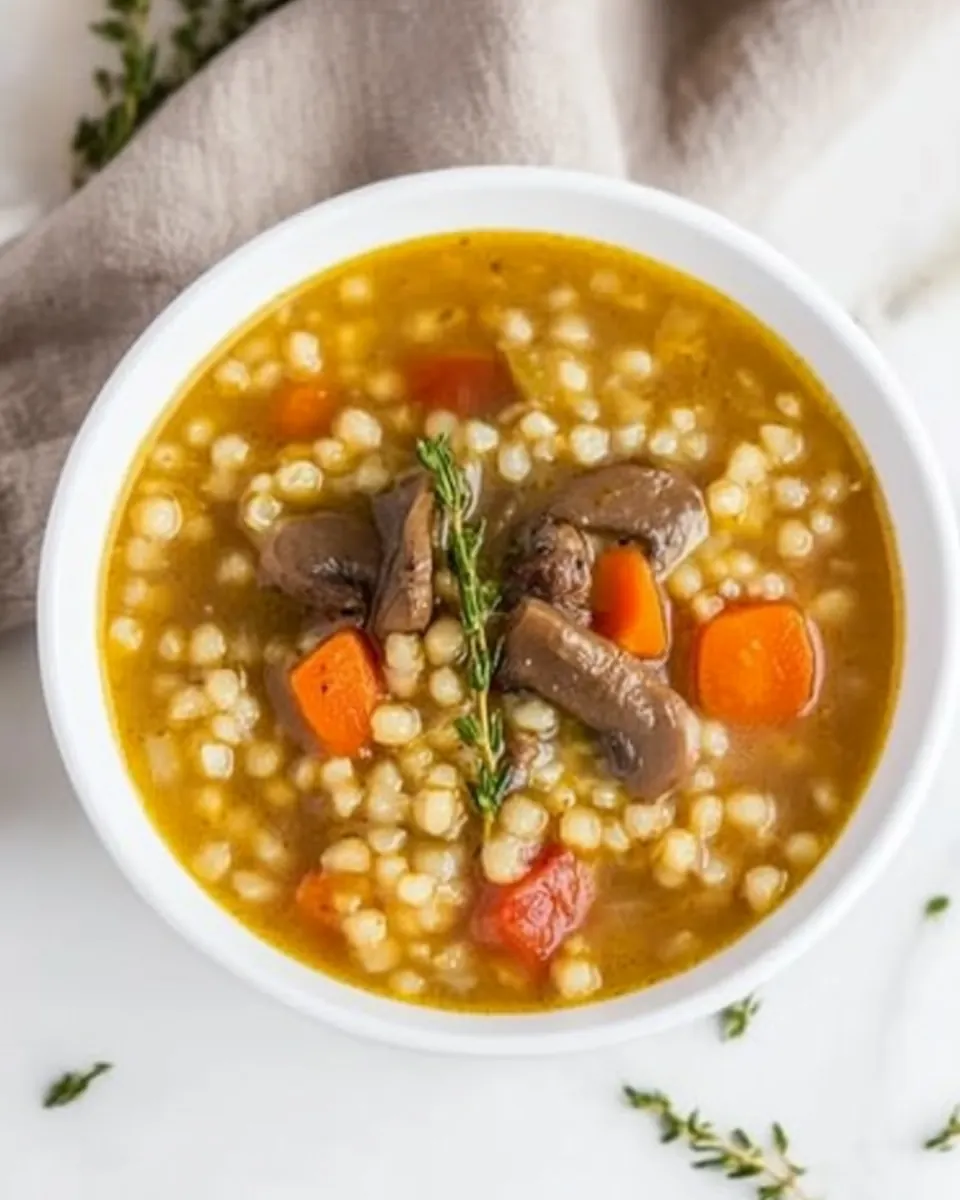 Mushroom Barley Soup with Flanken