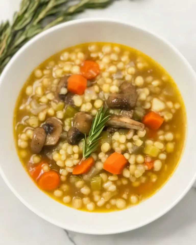 Mushroom Barley Soup with Flanken