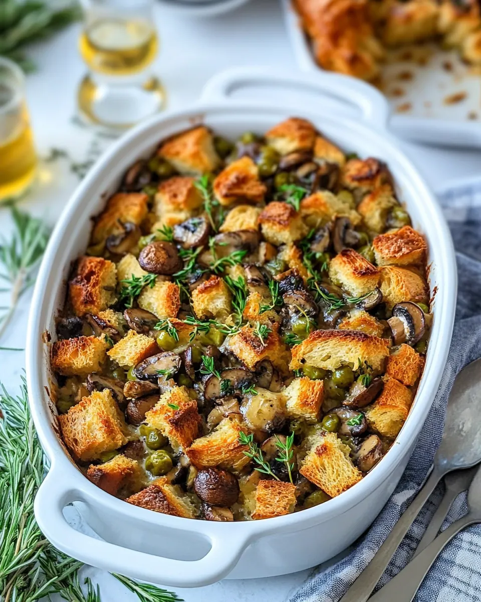 Mushroom Bread Pudding