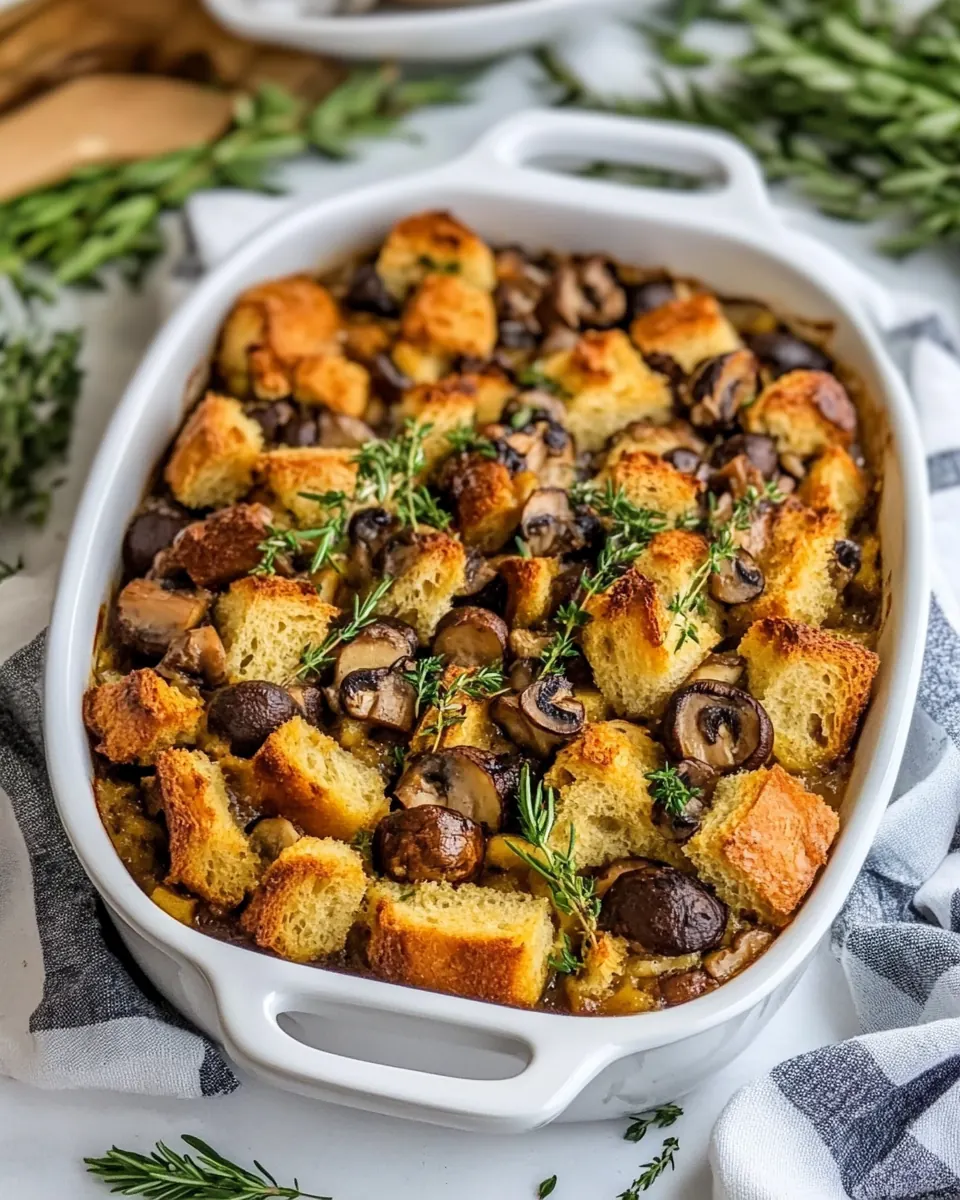 Mushroom Bread Pudding