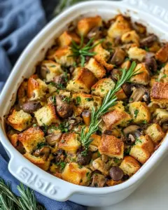 Mushroom Bread Pudding