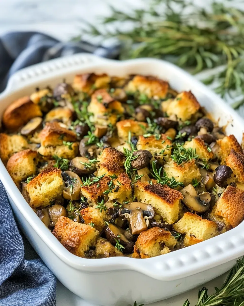 Mushroom Bread Pudding
