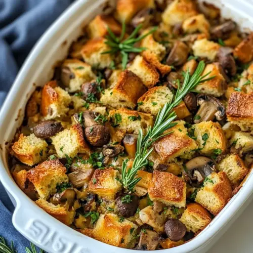 Mushroom Bread Pudding