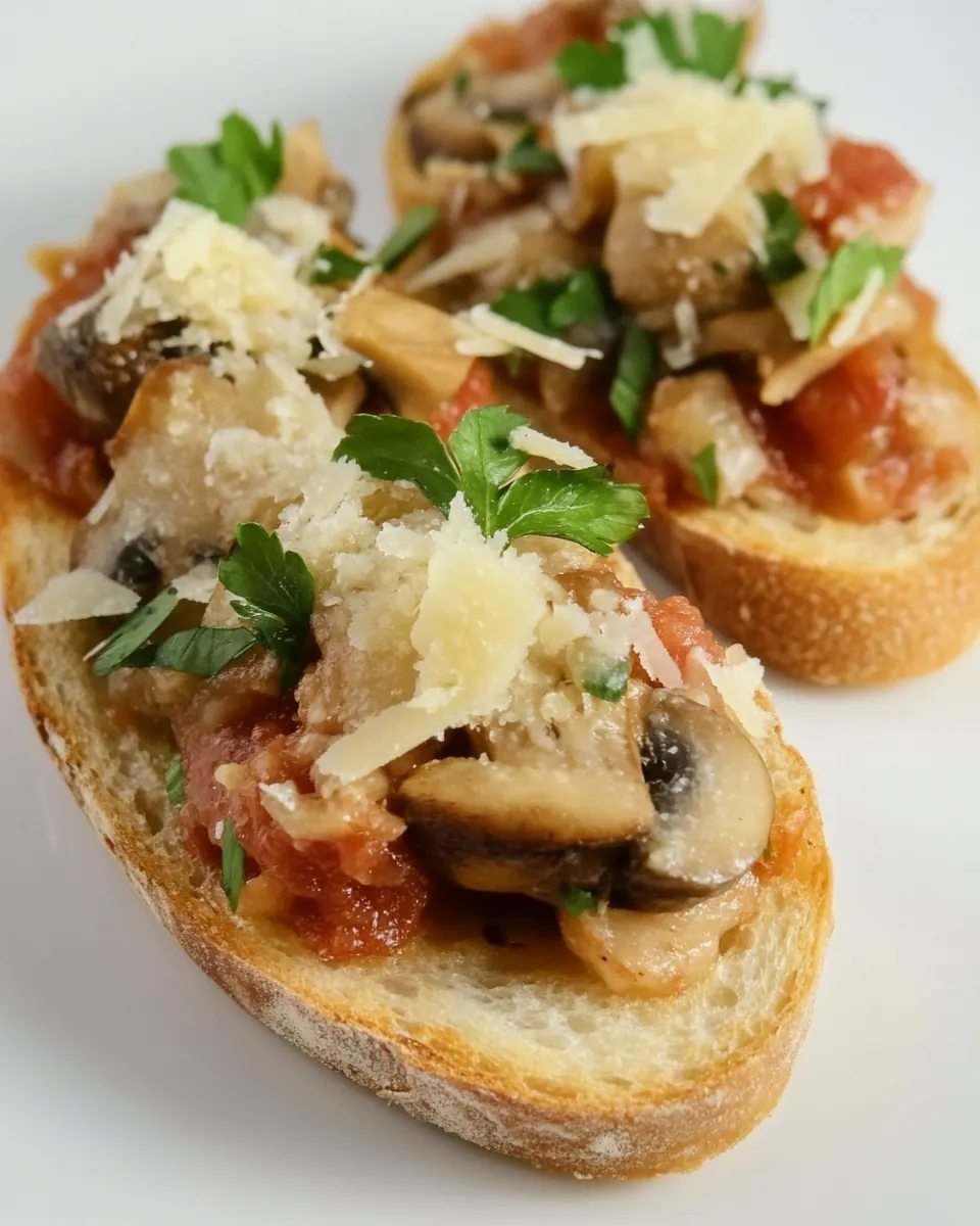 Mushroom and Parmigiano Bruschetta