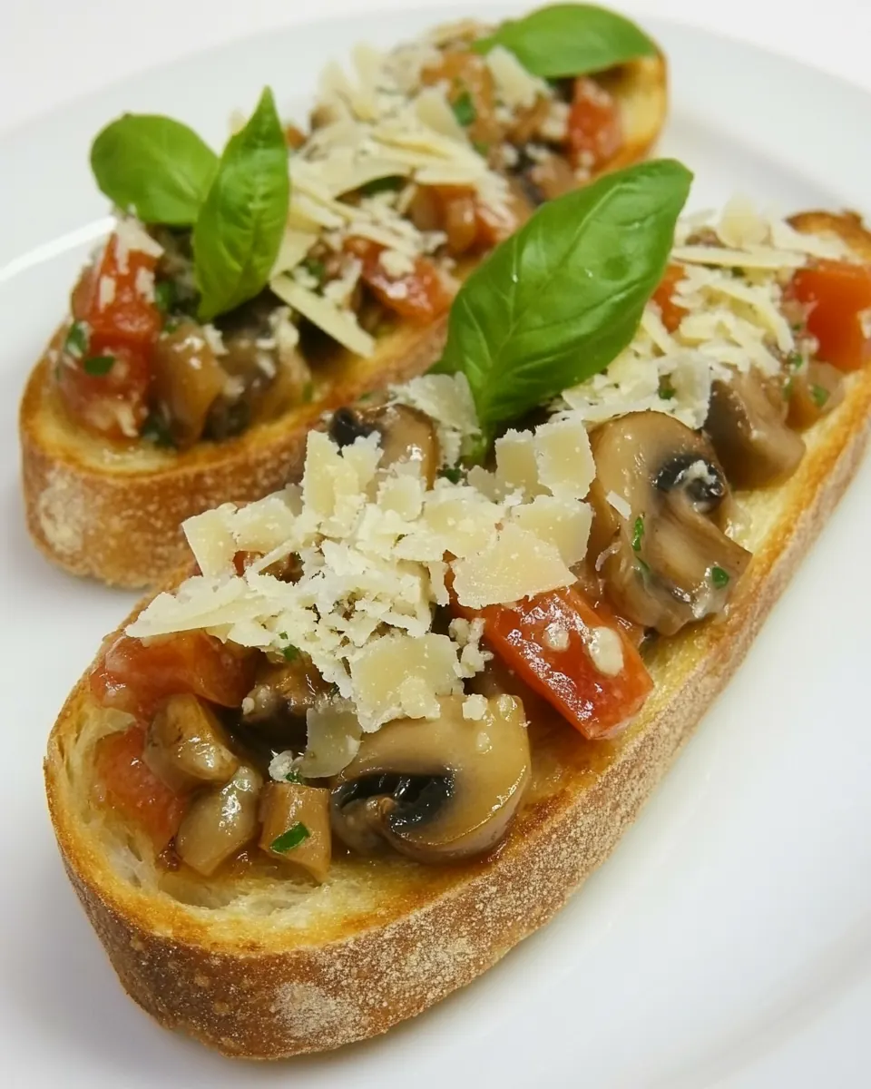 Mushroom and Parmigiano Bruschetta