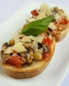 Mushroom and Parmigiano Bruschetta