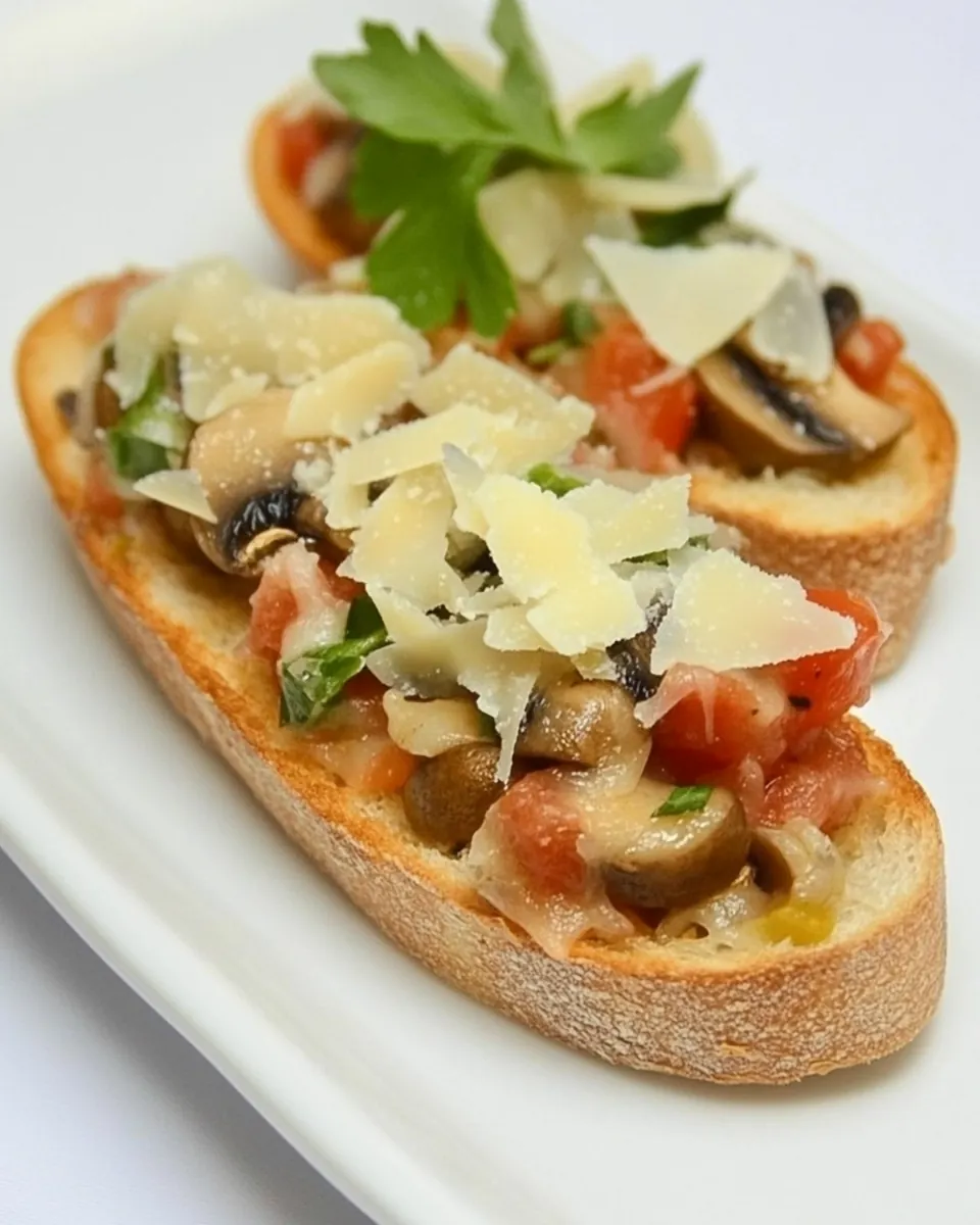 Mushroom and Parmigiano Bruschetta