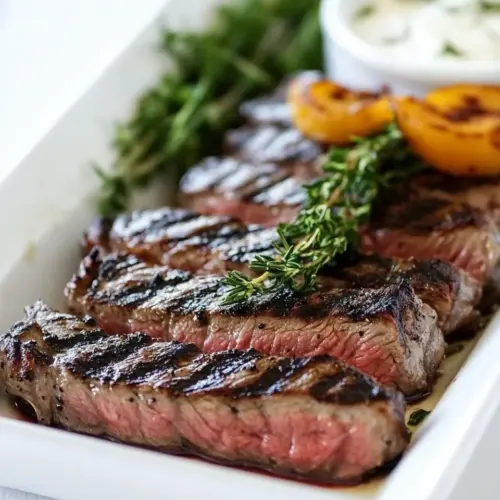 New York Strip Steaks with Horseradish Mustard Sauce