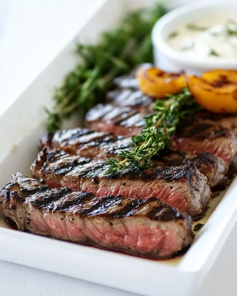 New York Strip Steaks with Horseradish Mustard Sauce