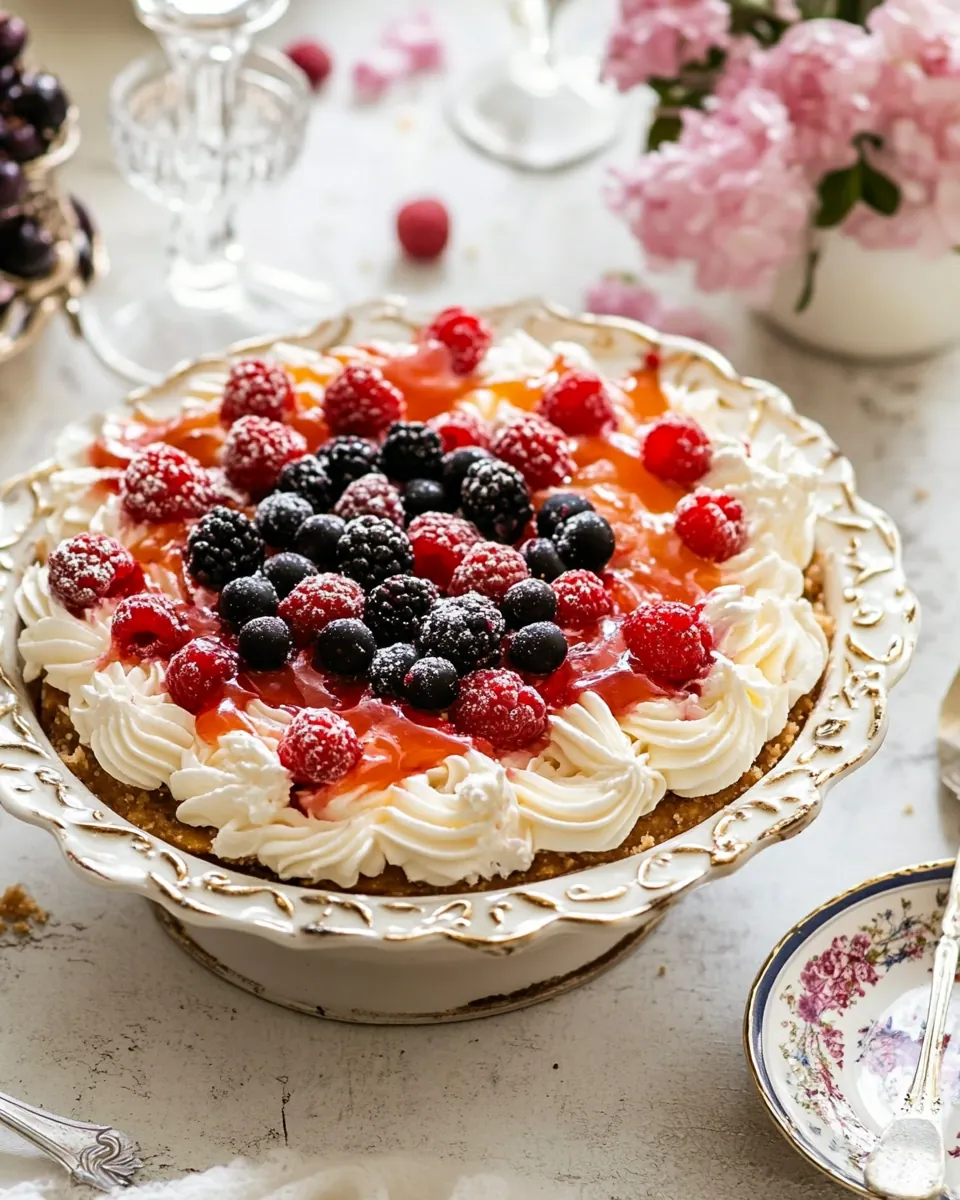 No Bake Eton Mess Berry Cheesecake