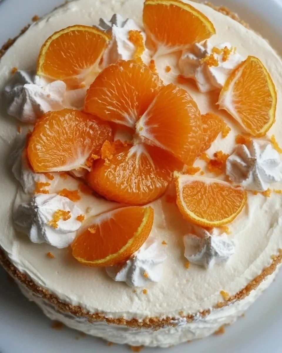 No Bake Mandarin Orange Cheesecake