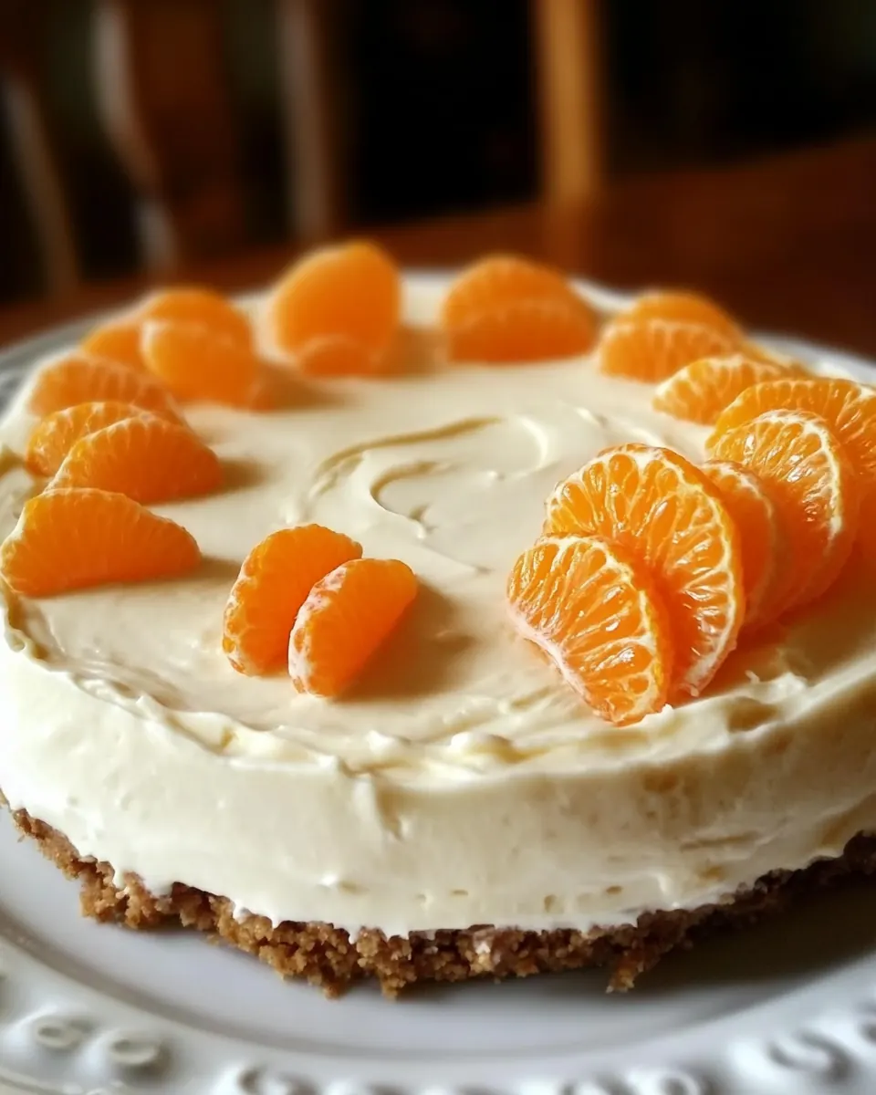 No Bake Mandarin Orange Cheesecake