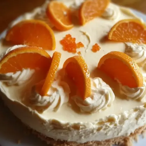 No Bake Mandarin Orange Cheesecake