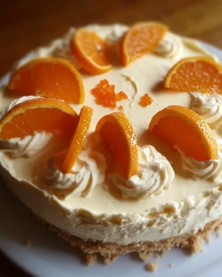 No Bake Mandarin Orange Cheesecake