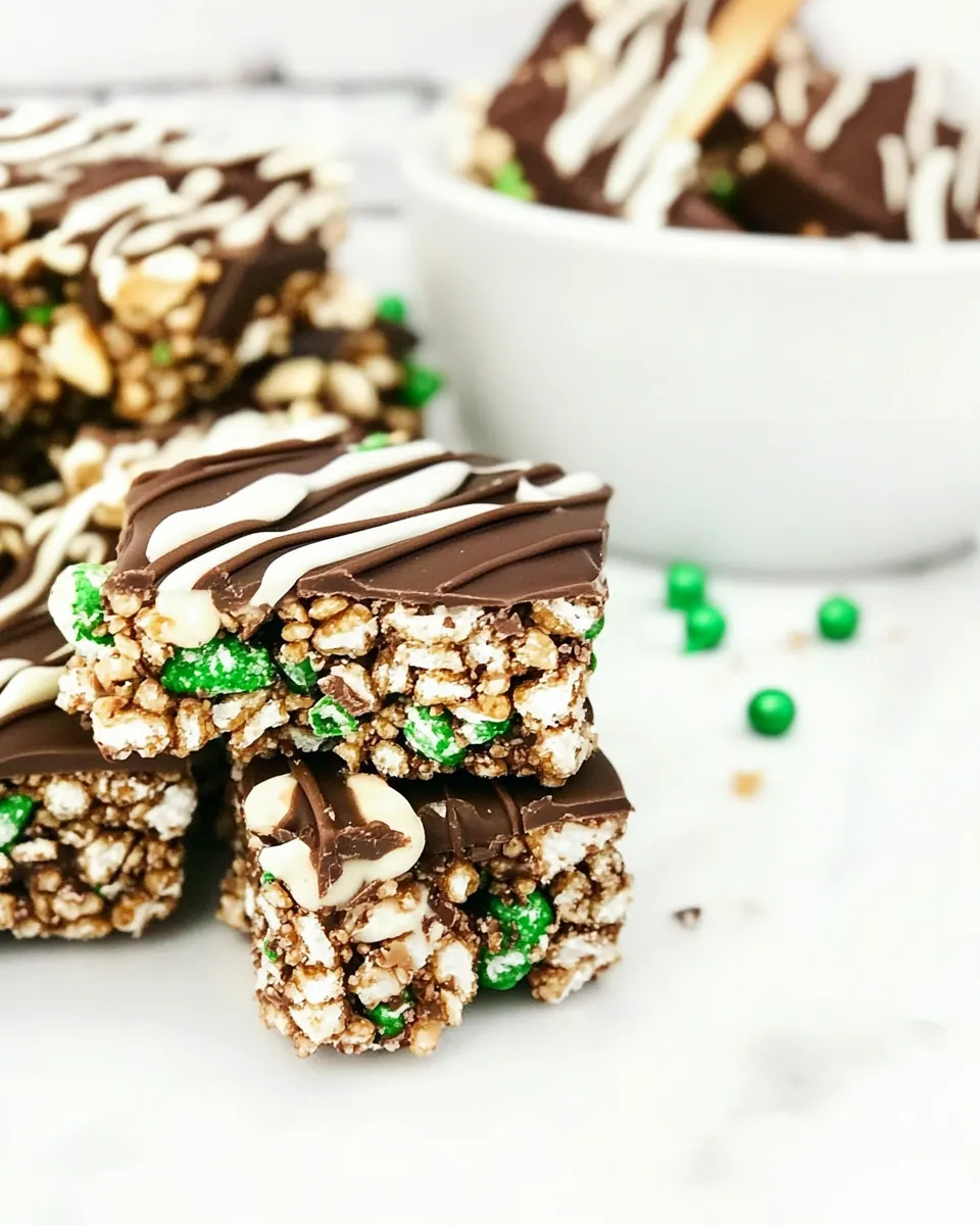 No Bake Mint Chocolate Krispies