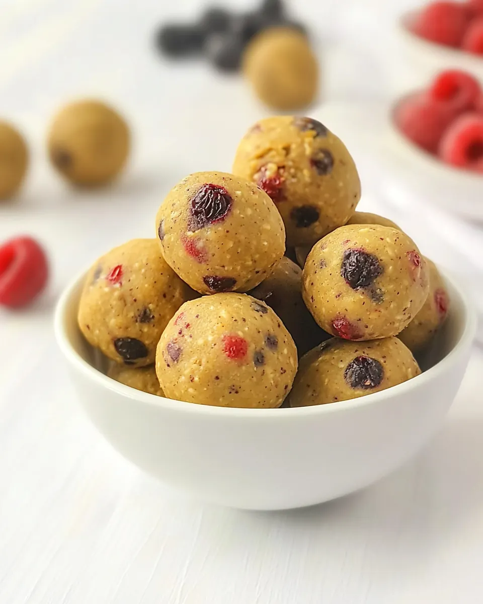 No Bake Mixed Berry Snack Bites