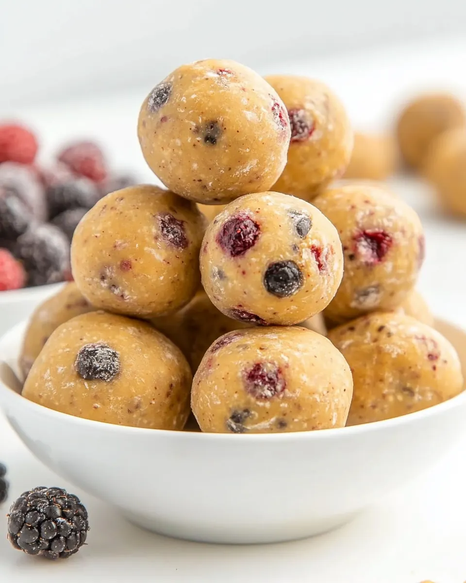 No Bake Mixed Berry Snack Bites