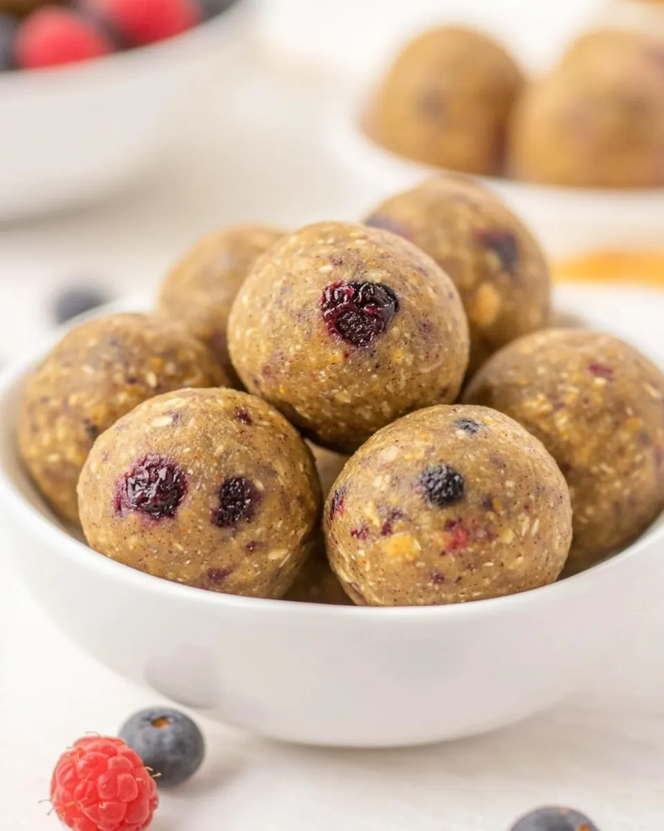 No Bake Mixed Berry Snack Bites