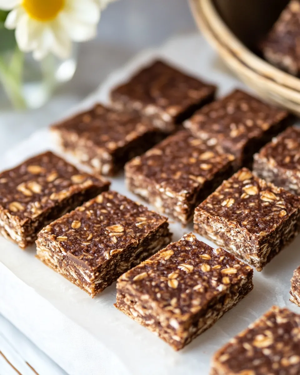 No Bake Oatmeal Peanut Butter Cookie Bars