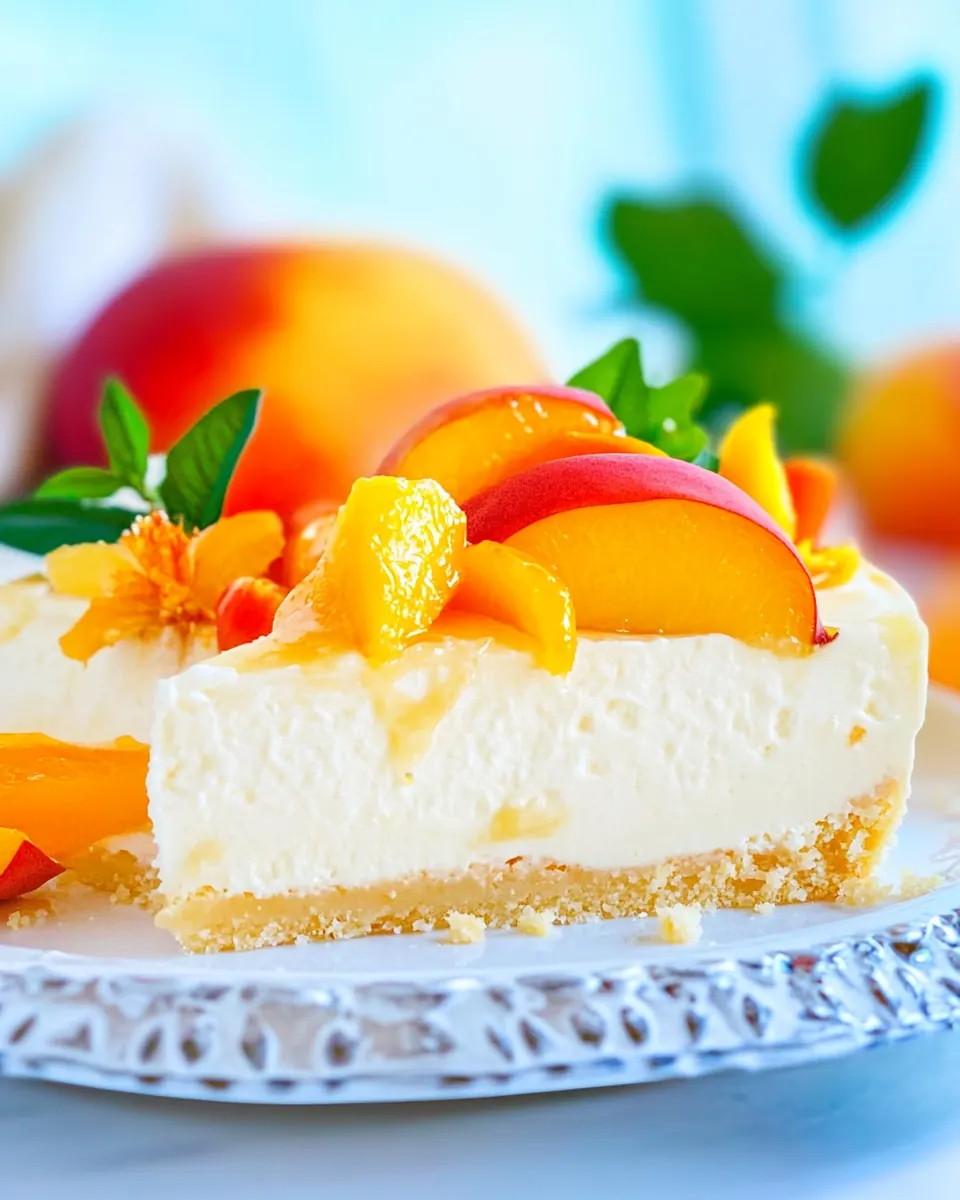 No Bake Peach Cheesecake
