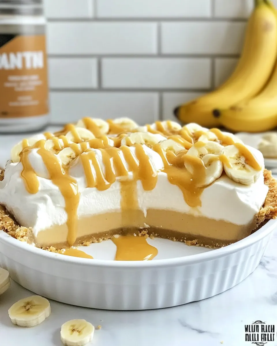 No Bake Peanut Butter Banana Cream Pie