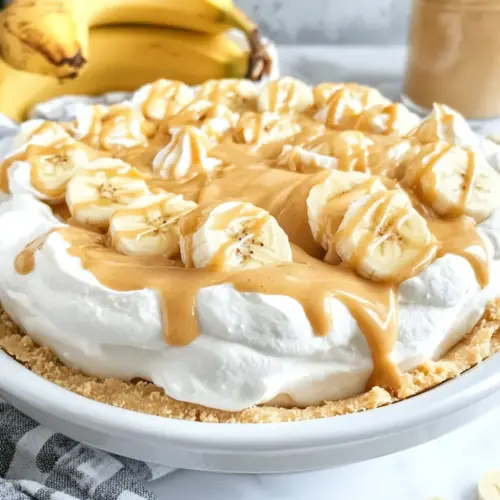 No Bake Peanut Butter Banana Cream Pie