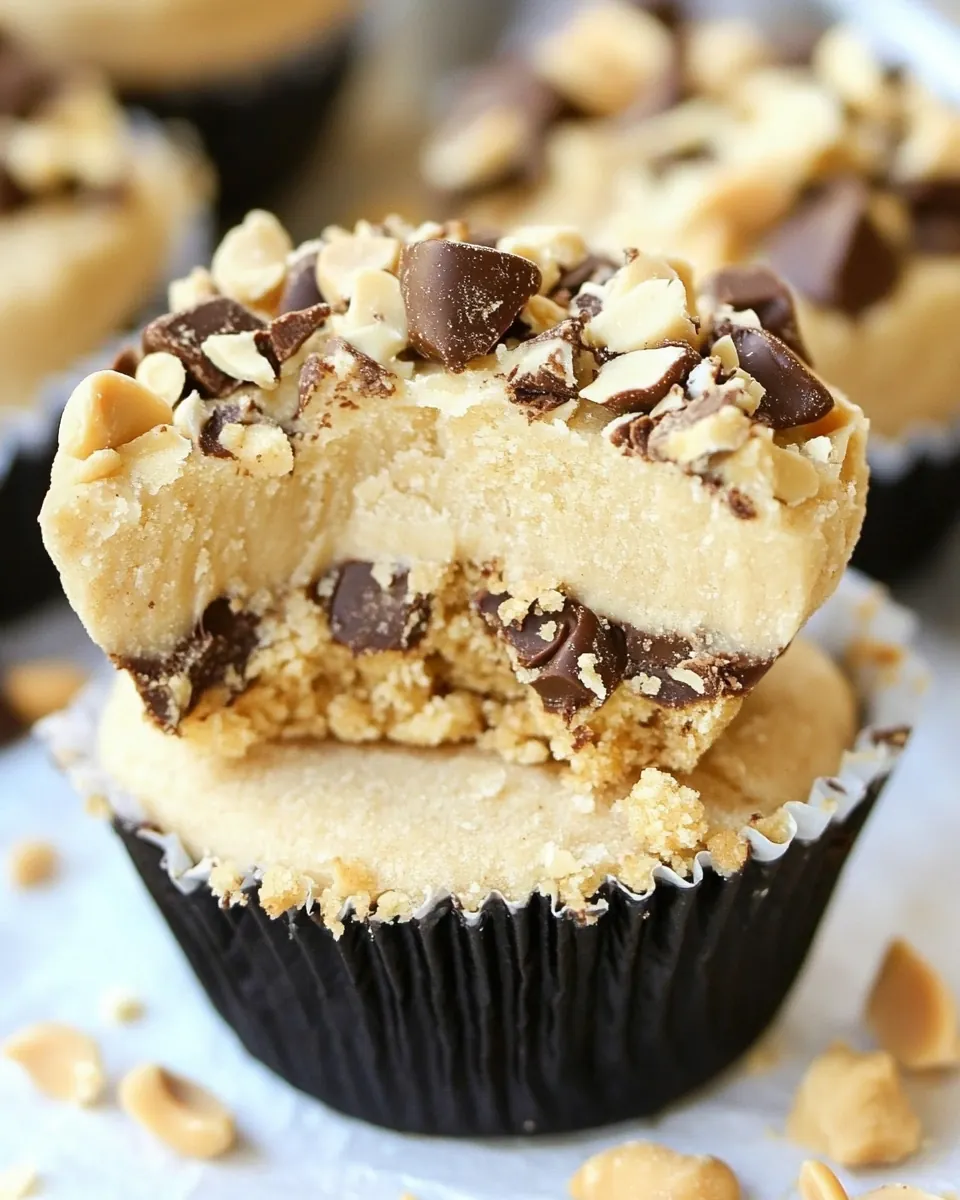 No Bake Peanut Butter Cookie Dough Cups