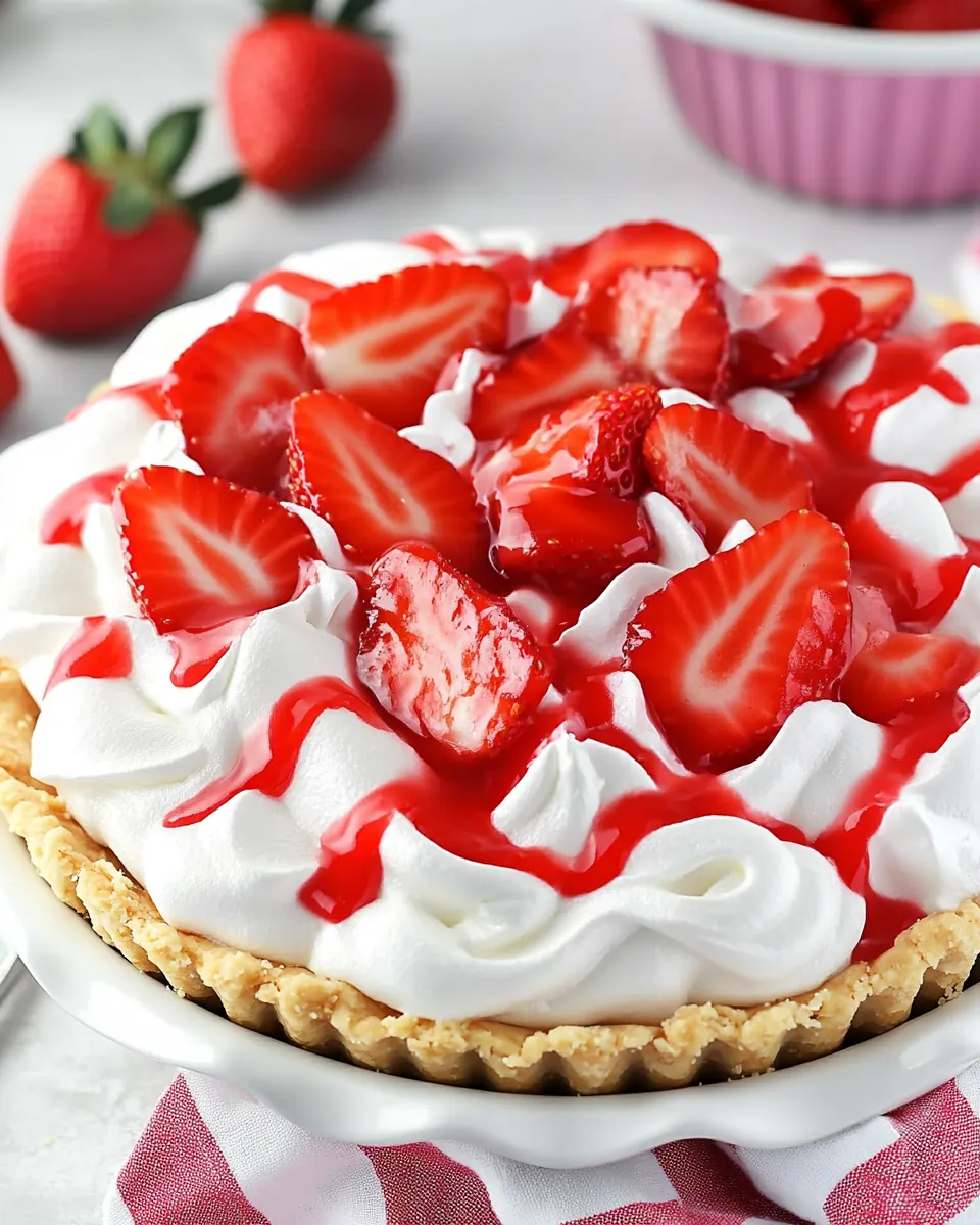 No Bake Strawberry Shortcake Pie