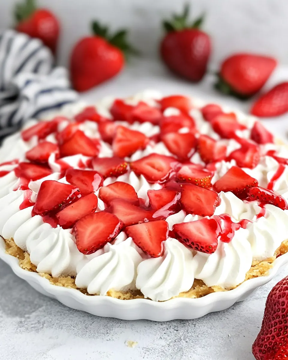 No Bake Strawberry Shortcake Pie
