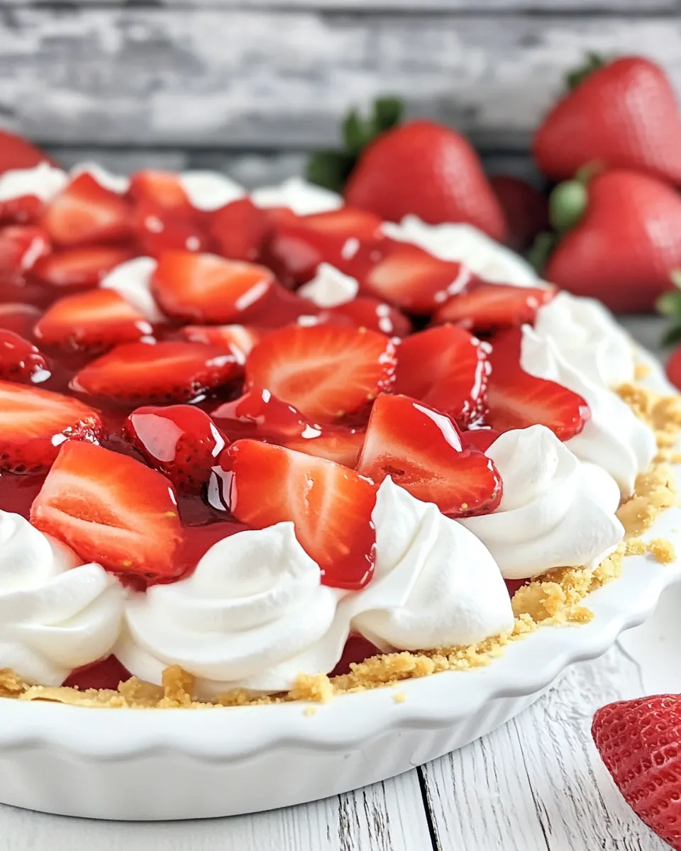 No Bake Strawberry Shortcake Pie