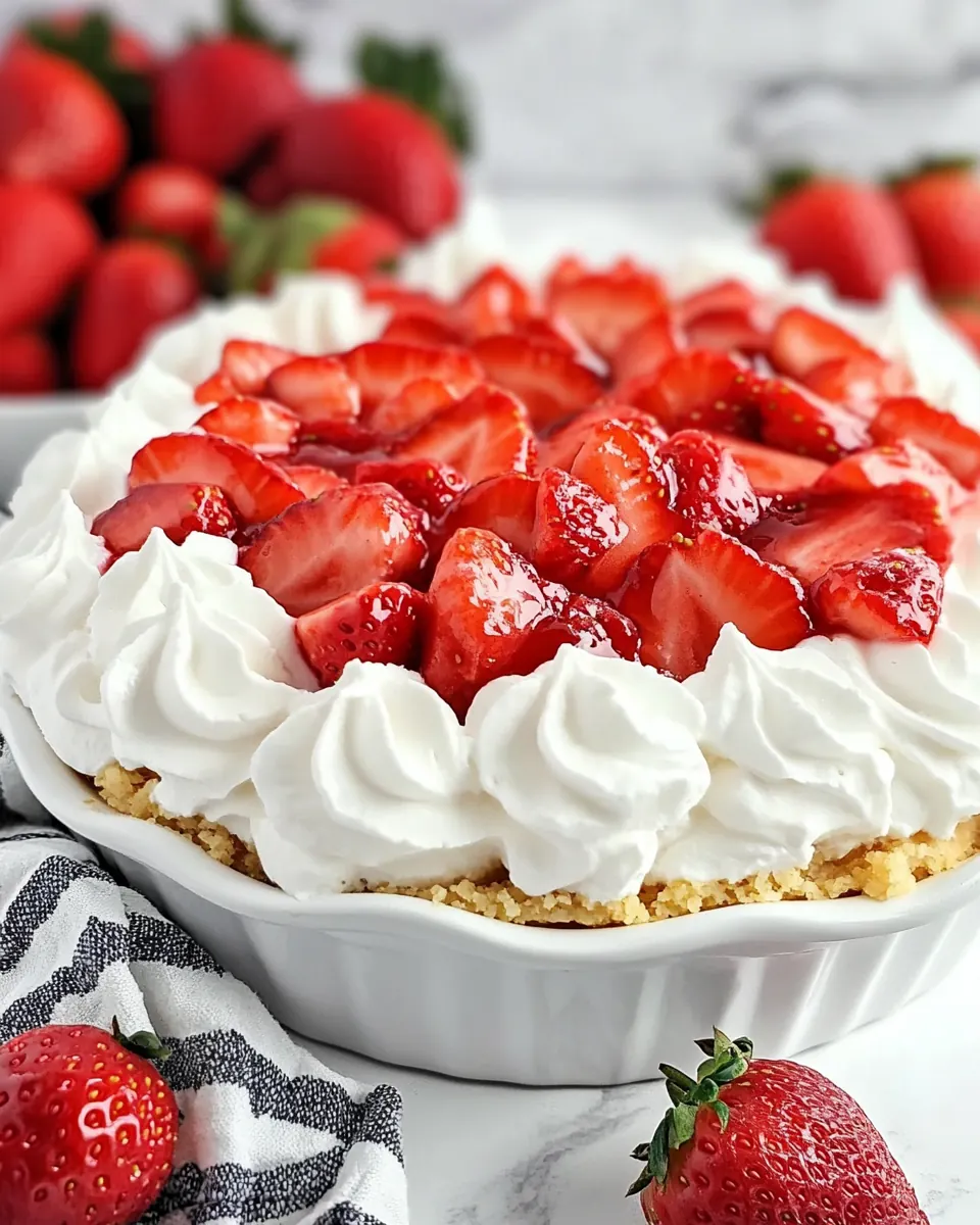 No Bake Strawberry Shortcake Pie