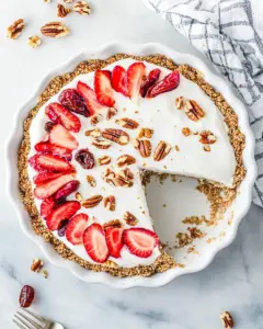 No Bake Yogurt Pie with Date Nut Crust