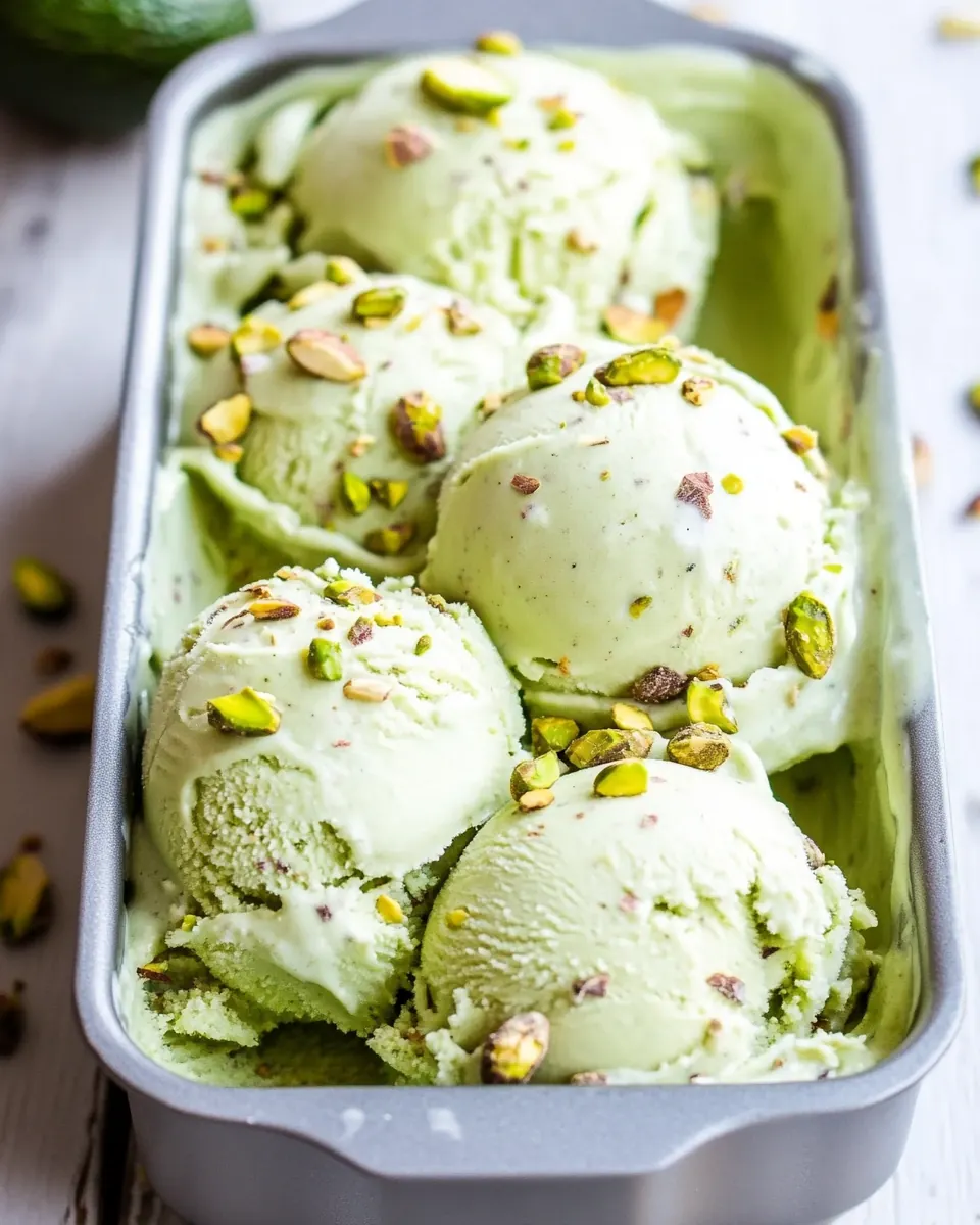 No Churn Avocado Pistachio Ice Cream