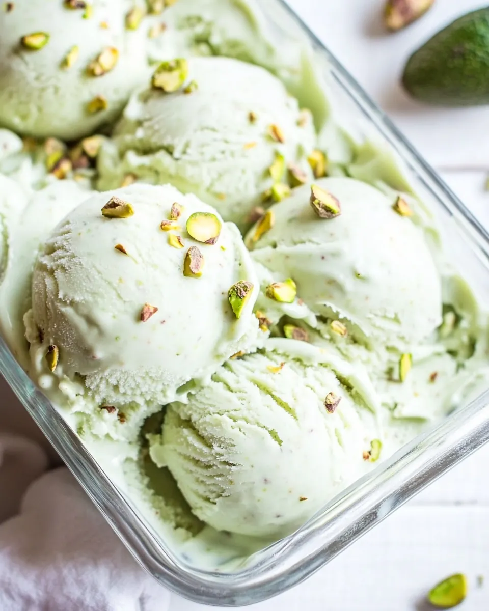 No Churn Avocado Pistachio Ice Cream