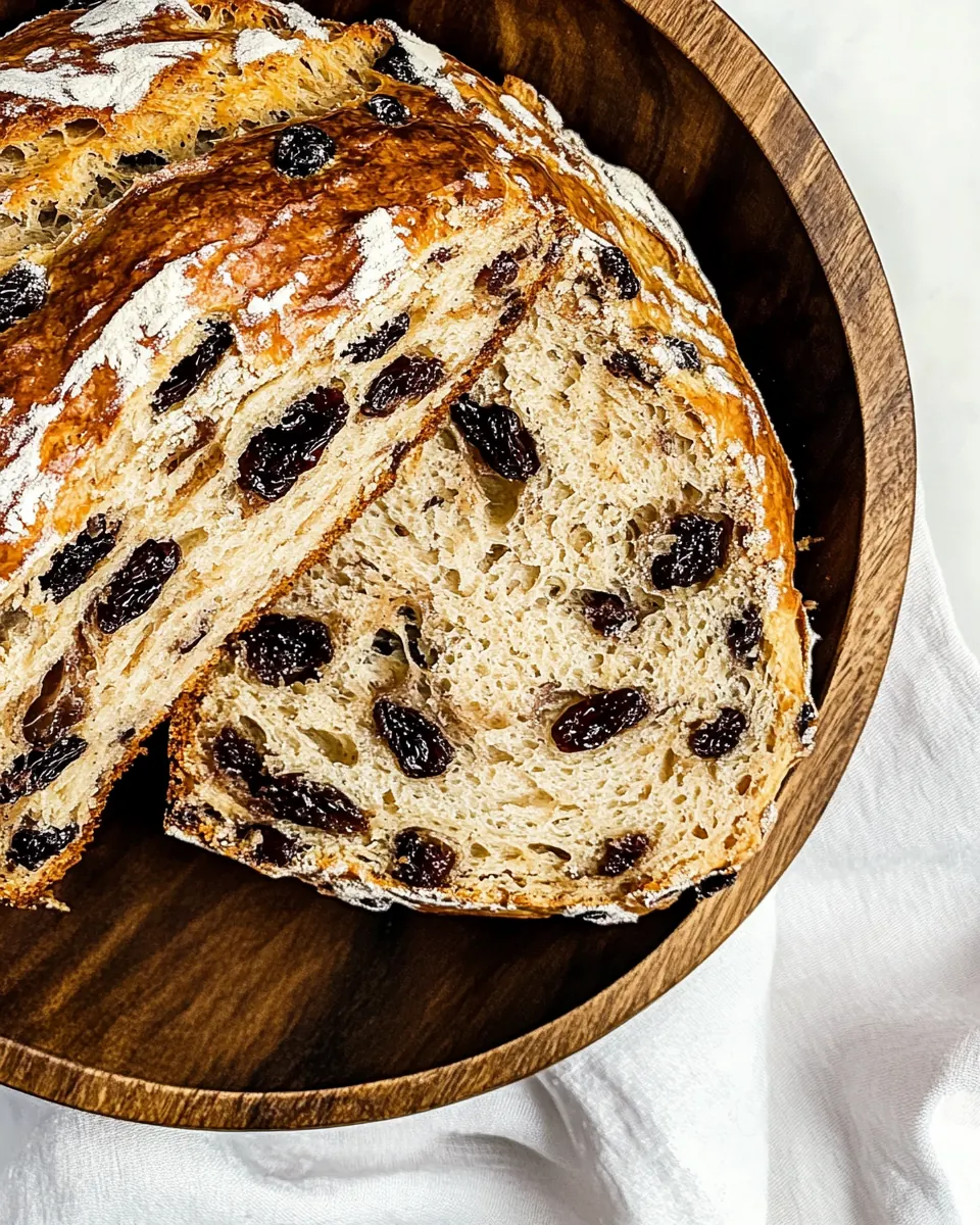 No Knead Cinnamon Raisin Bread