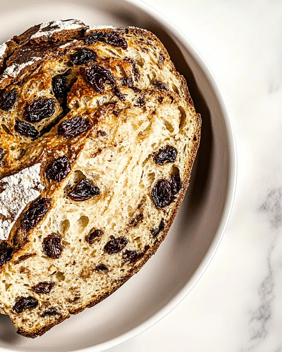 No Knead Cinnamon Raisin Bread