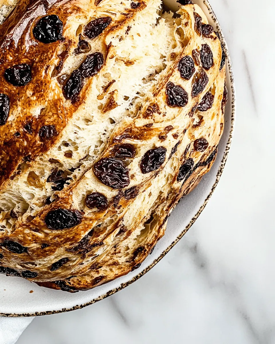 No Knead Cinnamon Raisin Bread