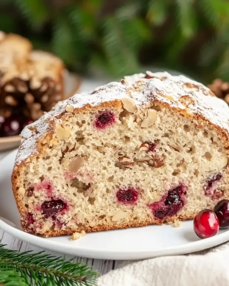 No Knead Cranberry Walnut Bread